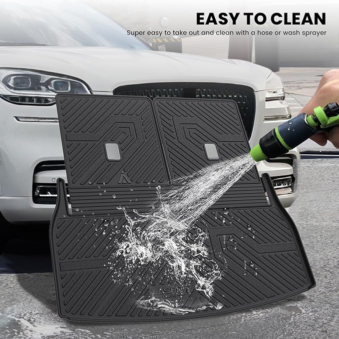 LASFIT Trunk Mat & Backrest Mats for Lincoln Aviator 2026 2025 2024 2023 2022 2021 2020, All Weather TPE Custom Fit Cargo Liner for Aviator Cargo Mat 2020-2026, Black, Easy to Clean