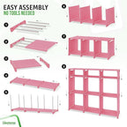 Cube Storage Organizer with Storage Bins Included - The Perfect Closet Organizers and Storage Solution. Includes 9 Storage Cu