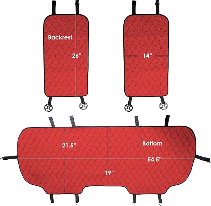 FH Group Car Seat Cushion Rear Set Faux Leather Automotive Seat Cushions - Universal Fit, Rear Car Seat Cushion, Car Seat Cus