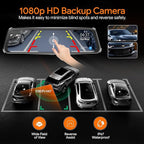 3 Channel Mirror Dash Camera for Cars, Triple Rear View Mirror with Front 4K/3K, Inside and Rear 1080P with WiFi, G-Sensor, N