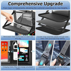 KaiCross Backseat Car Organizer with Upgraded Foldable Tray, Car Seat Organizer for Kids, Travel Accessories with 9 Storage Pockets,Car Seat Organizer Backseat with Touch Screen-1 Pack