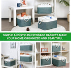 Bidtakay Fabric Storage Baskets for Shelves 3 Pack Large Storage Bins for Organizing Linen Collapsible Organizer for Closet-D