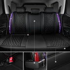 CAR PASS Bling Nappa Leather Car Seat Cover for Full Set Universal Luxury Waterproof Heavy-Duty Anti-Slip Cushioned Fit for S