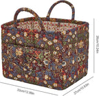 Boho Fabric Storage Basket, Large Capacity Laundry Basket, 12.2'' x 10.23'' x 10.23'' Collapsible Laundry Hamper with Easy Ca
