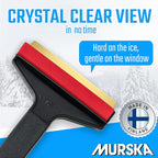 Ice Scraper Brass Blade 2 Pack Car Ice Scraper Long Handle 14,5 inch Ice Scraper for Car Snow Scraper Ice Scrapers for Car Windshield Original Murska Europe (2-Pack L&P A055 Black Red)
