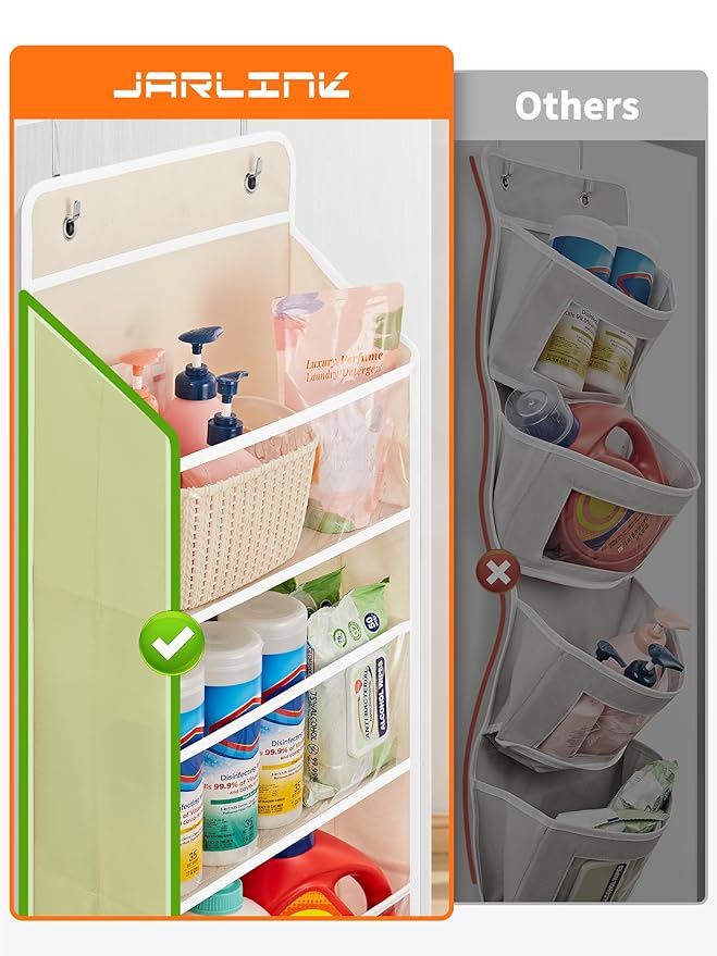 JARLINK 2 Pack Toy Stuffed Animal Storage, Over The Door Organizer W/Clear View Windows, 44lb Load, Baby Toy Storage Organize