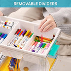 Vtopmart 24 QT Clear Plastic Craft Organizers and Storage Box with Removable Trays and Dividers,Art Supply Organizers and Sto
