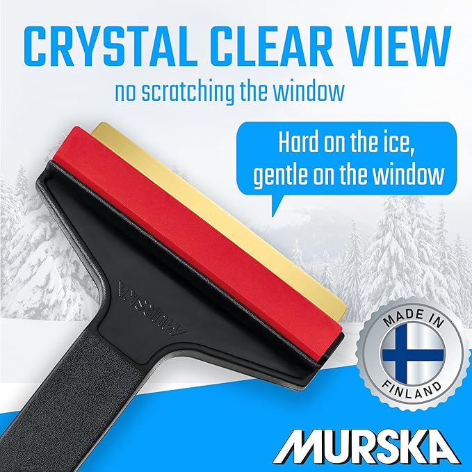 L&P Car Design A053-2 Pack Ice Scraper Brass Blade Original Murska from Europe 100% Quality Winter Goods Automotive Black Red