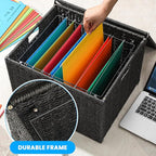 Cinnvoice Extra Large Decorative File Box 18 x 16 x 13 in Wicker Seagrass File Basket Organizer for Letter Legal Size Hand Wo