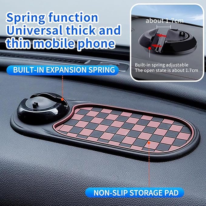 2026 New Multifunctional Car Dashboard Mobile Phone Holder Anti Slip Phone Mat for Car Rotatable Car Dashboard Accessories wi