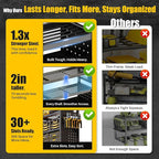 Large 49''W Power Tool Organizer Wall Mount | 620lbs Garage Storage Rack with 12 Cordless Drill Holder | 4-Tier Heavy Duty Ut