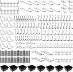 258PCS Pegboard Hooks, Pegboard Accessories Organizer Kit, Pegboard Set for Tools,1/8 and 1/4 inch Pegboard Hooks Assortment,