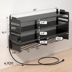 POKIPO Large Power Tool Organizer Wall Mount with Charging Station,4 Layer Heavy Duty Metal Tool Storage Rack Loads 600lbs wi