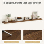 Fun Memories Rustic Wood Floating Shelves for Wall, Space-Saving Wall Mounted Shelves for Bathroom, Bedroom, Living Room and 