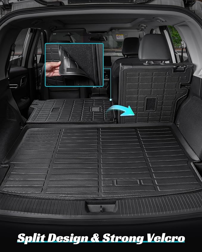 Floor Mats Full Set for Nissan Rogue 2021-2025 2026 Accessories, All Weather Floor Mats Cargo Liner for Back of SUV, Rubber Mats for Car Floor, Custom Fit Mat Heavy Duty Trunk Liner Black