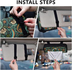 Car Tissue Holder Car Visor Organizer Tissue Box Holder for Car Sun Visor Organizer with Car Vehicle Accessories Essentials Interior for Women Men Teal Vines Flowers Rainbow St.Patrick