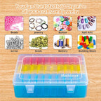 Mathtoxyz Bead Organizer Box(Red,Yellow,Blue), 31Pcs Small Bead Organizers and Storage Plastic Cases Mini Clear Containers Bo