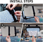 Car Tissue Holder Car Visor Organizer Tissue Box Holder for Car Sun Visor Organizer with Car Vehicle Accessories Essentials Interior for Women Men Sky Blue Leopard Print
