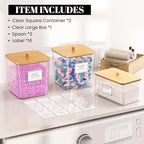 2+1 Pack Laundry Pods Container,Clear Laundry Detergent Powder Storage Containers,Laundry Room Organization Containers with W