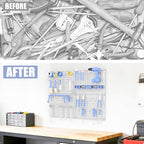 WALMANN 12 x 16 in Metal Pegboard Panels and Hooks for Garage, Tool Organizer Pegboard with Hook - Compatible with 1/8" & 1/4