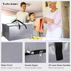 6 Pack Heavy Duty Extra Large Moving Bags W/Backpack Straps - Strong Handles & Zippers, Storage Totes For Space Saving, Fold 