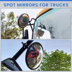Convex Mirror, Round Truck Mirror Wide Angle Spot Mirror for Trucks 360° Adjustable Mount Universal Mirro for Truck Replacement (2)