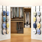 SWTYMIKI Over Door Hat Rack - 4 Packs Metal Hanging Hat Organizer with 16 Hooks Design, Baseball Cap Hanger Organizer Storage