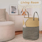 JMvicyroam Large Woven Laundry Basket Hamper,100L Cotton Rope Storage Bin for Blankets,Toys and Clothes,Decorative Tall Nurse