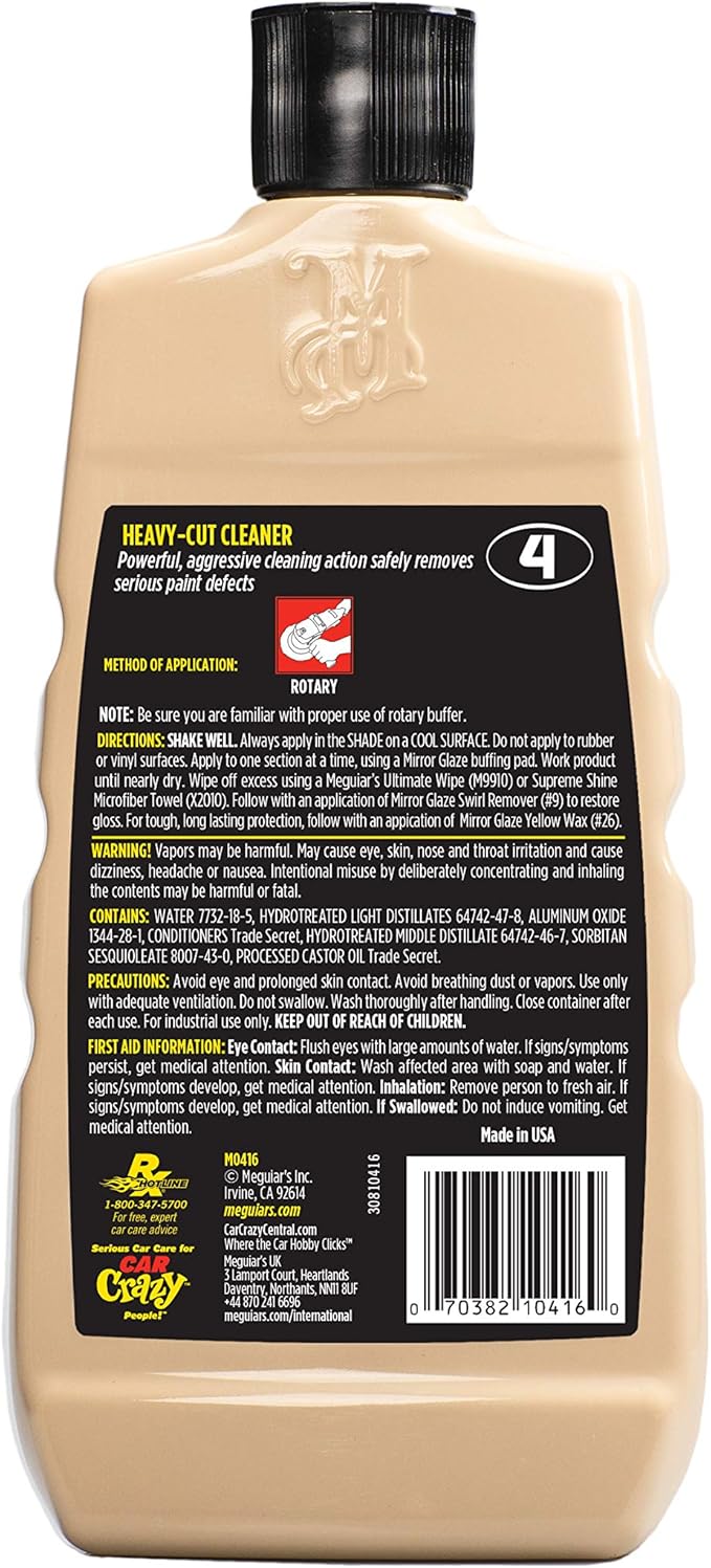 Meguiar'S M0416 Mirror Glaze Heavy-Cut Cleaner - 16 Oz Bottle
