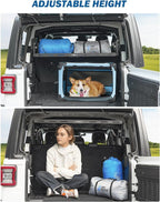 JOYTUTUS Rear Cargo Rack Basket Compatible with Wrangler JL 2018-2023 (Hard-Top Only, Not Fit 2024-2026), 350 LBS Adjustable Height Trunk Interior Luggage Basket Big Storage Carrier, Black