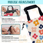 Car Garbage Bag Retro Colorful Flowers Drawstring Car Trash Bag Hanging for Back Seat with Adjustable Buckle Canvas Vehicle Trash Can Easy-to-Install