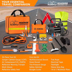 Car Emergency Kit with Portable Air Compressor - Roadside Assistance Emergency Kit with Jumper Cables, First Aid Kit, Auto To