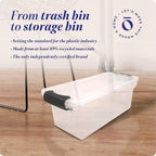 HOMZ 5-Pack Latching Lid, Clear Plastic Storage Organizer Bins, 7.5 Quart, Gray Latch - Stackable Organizing Containers for H