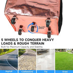 Reusable Grocery Bag on Wheels, 130L Large Capacity Foldable Shopping Trolley Cart with 5 Swivel Wheels, Multiple Pockets, Zipper Closure & Heavy Duty Handles, for Shopping, Travel, Large, Rose Gold