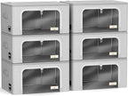 Sorbus Storage Bins with Metal Frame - Stackable & Foldable Clothes Organizer Bags - Oxford Fabric Storage Containers with La
