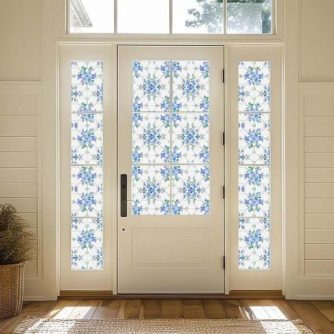 SOMWISE Frosted Glass Window Film, Heat Insulation, UV Block, Anti-Glare, One Way Privacy Tint, Static Cling for Home Bathroom Door, Renter Friendly, Day & Night Privacy