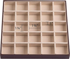 Frebeauty Earring Organizer Classic Jewelry Box 50 Slots Double Layer Jewelry Storage Case with 6 Necklace Hook and Bracelet 