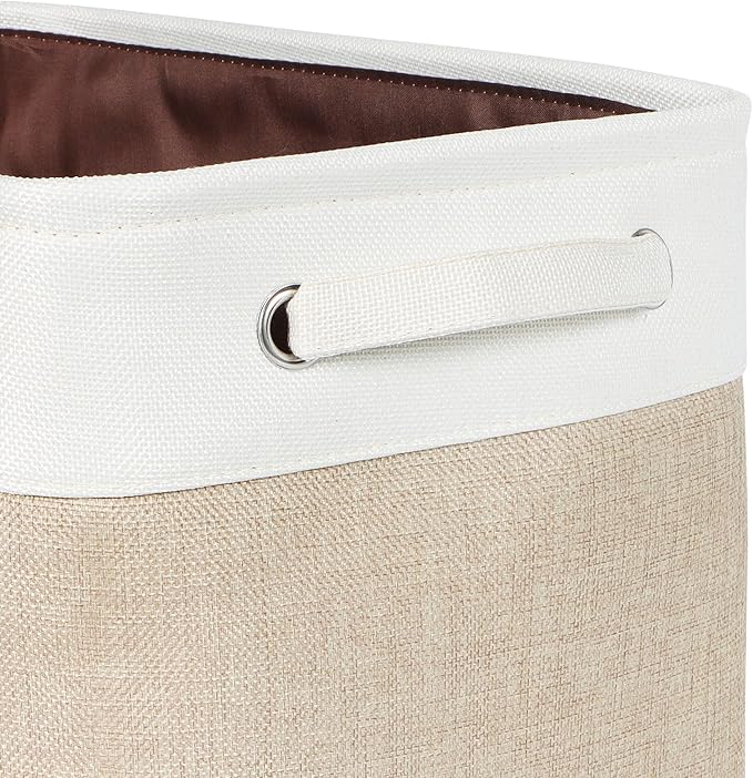 Kntiwiwo Foldable Storage Bin Collapsible Fabric Storage Basket Cube with Durable Handles Closet Organizer Bins for Organizin