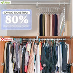 Upgrade 9 Layers Pants Hangers Space Saving, 2 Pack Multifunctional Pants Rack Non Slip Stainless Steel Clothes Space Saver H