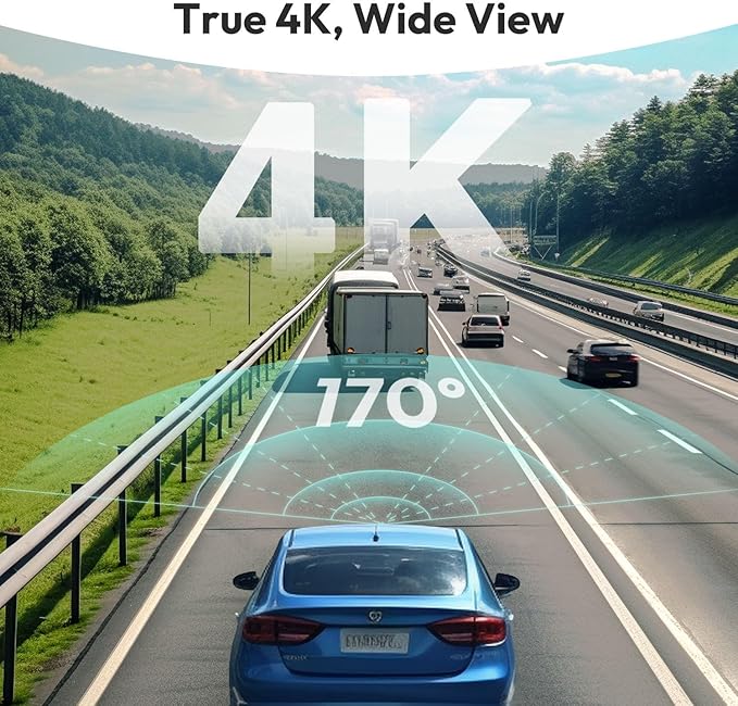 BOTSLAB 4k Dash Cam Front and Rear, 24/7 Parking Monitor with Hardwired Kit, 170° Ultra Wide Dashcam, ADAS, IMX415 Sensor, Ni