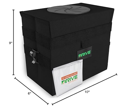 Drive - Collapsible Car Trash Can with 20 Bags - Leakproof, Black, Medium