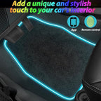 Car Floor Mats with Led Strip Light, Universal Fit Black Automotive Carpet, RGB App Control Car Floor Mats with Ambient Light, Anti-Slip Waterproof Car Decor Accessories for SUV, Trucks, Sedan,Jeeps