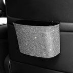 eing Car Trash Can Bling Crystal Auto Storage Pockets,100% Leak Proof Car Trash Container Bin Car Garbage Bag Hanging for Backside/Gearshift/Center Console,(1 - Pack, Pure White)