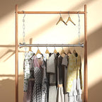 Hanging Closet Rod, Adjustable Width and Height Closet Hanging Organizer (23 or 35 Inch Length), Space-Saving Clothes Hanging
