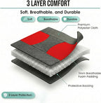 FH Group Flat Cloth Full Set Car Seat Covers Three Row 7 Seater - Universal Fit for Cars, Trucks & SUVs Red