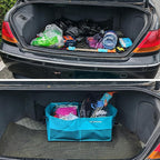 Collapsible Waterproof Car Trunk Organizer, Soft PVC Storage Bin with Rugged PVC-Coated Fabric for SUV & Truck (Aqua Blue, PLU