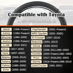 GIANT PANDA Car Steering Wheel Cover for Toyota RAV4,Camry,Highlander,Corolla,Prius,Tacoma,Standard Size - Black