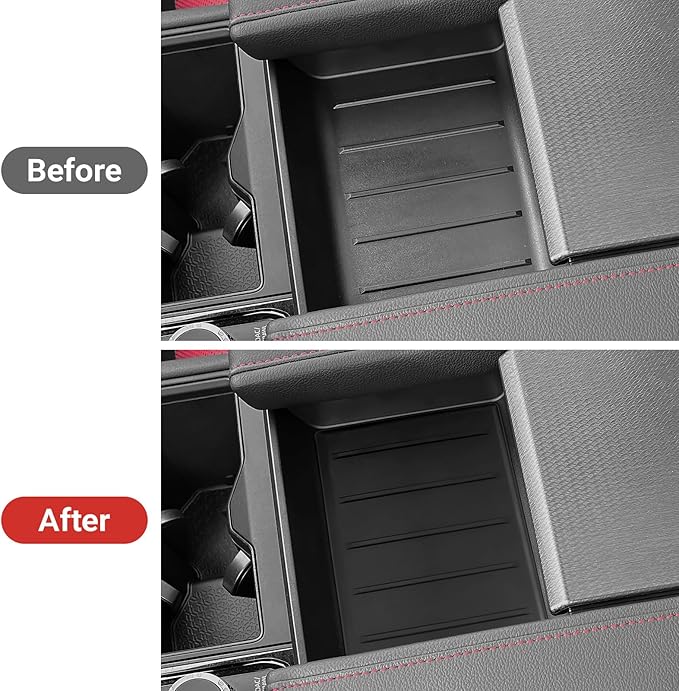 YOJOJOCO Center Console Tray Liner Compatible with Toyota 2022-2025 2026 Tundra & 2023-2025 2026 Sequoia Accessories Black Silicone Material Center Console Organizer Protective Pad