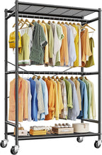 Raybee 80.32" H Clothes Rack,Rolling Clothing Racks for Hanging Clothes Heavy Duty Portable Garment Rack with Wheels 35.4" Wx