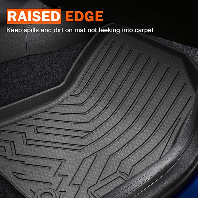 KUST Floor Mats Cargo Mat for Honda Prologue & Chevy Blazer EV 2024-2025 2026, All Weather Rear Trunk Liner with Backrest Mat for Prologue Accessories TPE Rubber High Edge